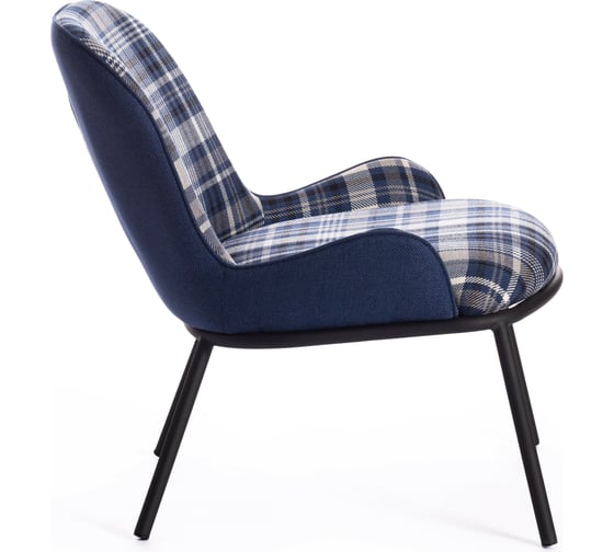 Кресло Tetchair DUKEN mod. 0179322 металл/ткань, 79x59x66 см, синий/синяя шотландка/черный 15533