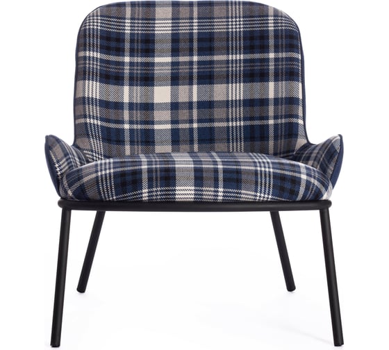 Кресло Tetchair DUKEN mod. 0179322 металл/ткань, 79x59x66 см, синий/синяя шотландка/черный 15533
