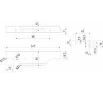 Торцевая мебельная ручка BOYARD RT111BL.1/96/150 105095