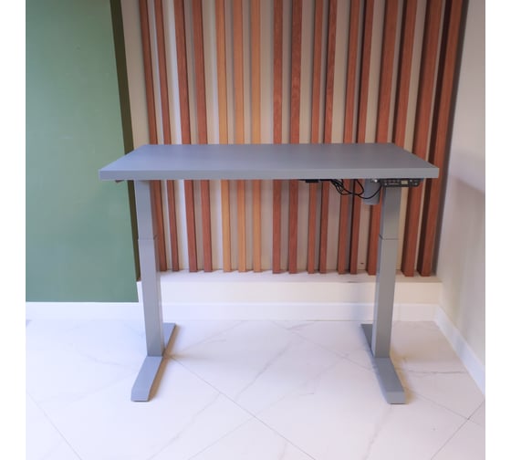 Стол StolStoya МОТОР UP с регулируемой высотой подстолье серое и столешница МДФ эмаль серая 120x65 SE211ISS12065 1