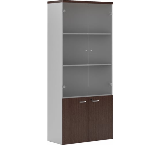 Комбинированный шкаф MODER серия мебели FLASH алюминий, цвет ROVERE CAFE FLS331.E 1