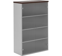Шкаф MODER 140 серия мебели FLASH со стеклянными дверями, цвет ROVERE CAFE FLS321.E