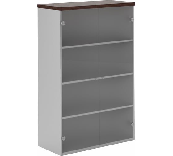 Шкаф MODER 140 серия мебели FLASH со стеклянными дверями, цвет ROVERE CAFE FLS321.E 1