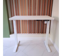 Стол с регулируемой высотой StolStoya МОТОР UP подстолье белое и столешница МДФ эмаль Белая 140x70 SE211/140W