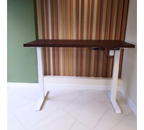 Стол с регулируемой высотой StolStoya МОТОР UP подстолье белое и столешница МДФ шпон Венге 140x70 SE211/140WV