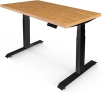 Стол двухмоторный с регулируемой высотой StolStoya ТИТАН подстолье черное и столешница МДФ шпон Дуб SE221IBDE14070
