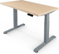 Стол двухмоторный с регулируемой высотой StolStoya ТИТАН подстолье серое и столешница МДФ шпон SE221ISBD12065