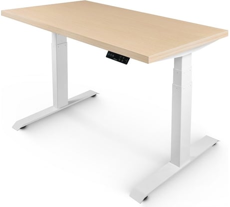 Стол двухмоторный с регулируемой высотой StolStoya ТИТАН подстолье белое и столешница МДФ шпон SE221I120WBD