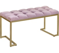 Банкетка GreenWeen OMEGA MINI, золотая, Dusty Pink, каретная стяжка, GW-OMEGAMINI-DP-850G-K