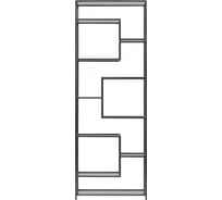Стеллаж GreenWeen OLIVIA, черный, полки стекло 1950x700x300 GW-OLIVIA-B-G
