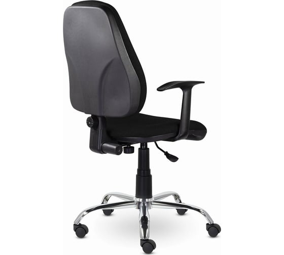 Кресло BRABIX "Comfort MG-322", хром, регулируемая эргономичная спинка, ткань, черное, 532558