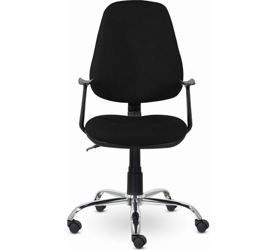 Кресло BRABIX "Comfort MG-322", хром, регулируемая эргономичная спинка, ткань, черное, 532558