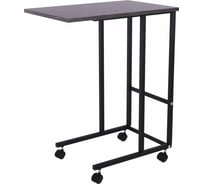 Стол BRABIX Smart CD-014, 380x600x755 мм, ЛОФТ, на колесах, металл/ЛДСП ясень, каркас черный 641885