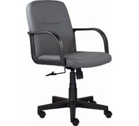 Кресло BRABIX "Top MG-333", с подлокотниками, кожзам, серое, 532555