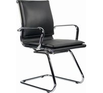 Кресло  для приемных и переговорных BRABIX "Kayman CF-102", экокожа, хром, черное 532572