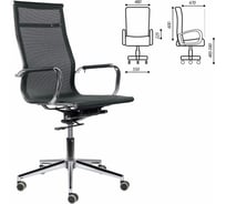 Офисное кресло BRABIX PREMIUM "Net EX-533", хром, сетка, черное, 532546