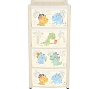 Детский комод на колесах Пластишка 4 ящика (бежевый) 43138710751