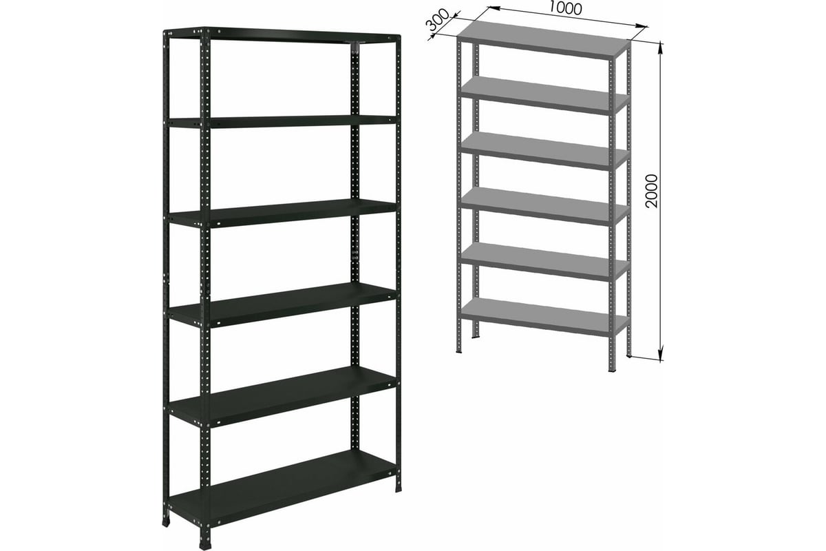 Стеллаж металлический 1000х300х2000 6 полок