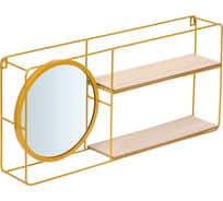 Подвесная полка-зеркало QWERTY "Прямоугольник", золото, 55.5x9x25.5 см 73864