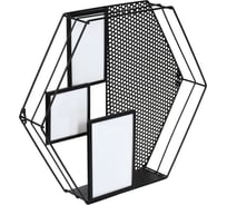 Подвесная полка QWERTY "Шестигранник", черная, 46x8x40 см 73847