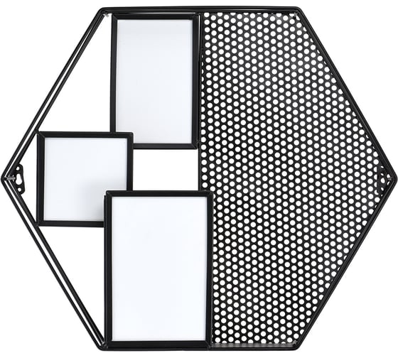 Подвесная полка QWERTY "Шестигранник", черная, 46x8x40 см 73847