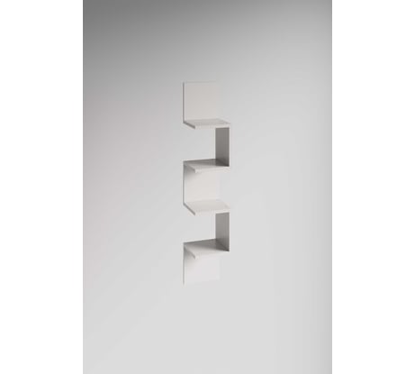 Настенная угловая полка Граникум "Ритм" для книг, белая polkag005