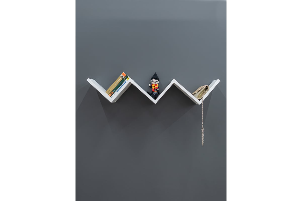 Настенная полка Граникум "Тахмина" для книг и учебников, белая ...