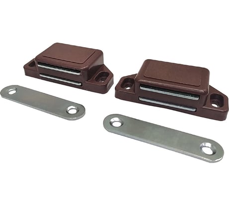 Магнитная защелка Скобяной большая, коричневый (2шт) (упак.) 007698