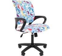Детское кресло CHAIRMAN Kids 103 единороги ткань, черное 00-07037241