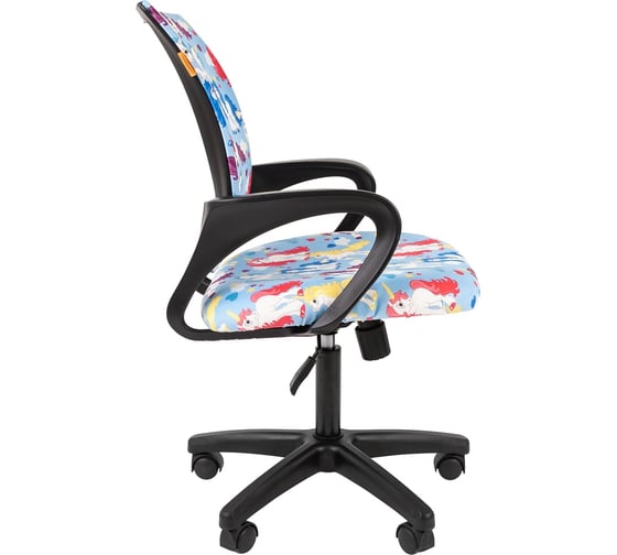 Детское кресло CHAIRMAN Kids 103 единороги ткань, черное 00-07037241