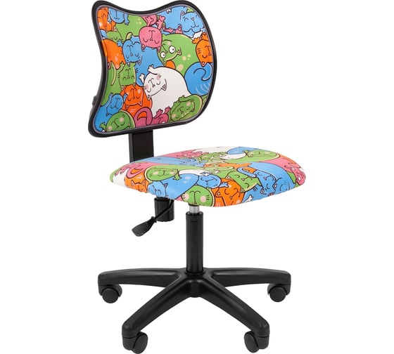 Детское кресло CHAIRMAN Kids 102 котики ткань, черное 00-07036672