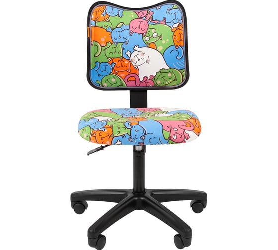 Детское кресло CHAIRMAN Kids 102 котики ткань, черное 00-07036672