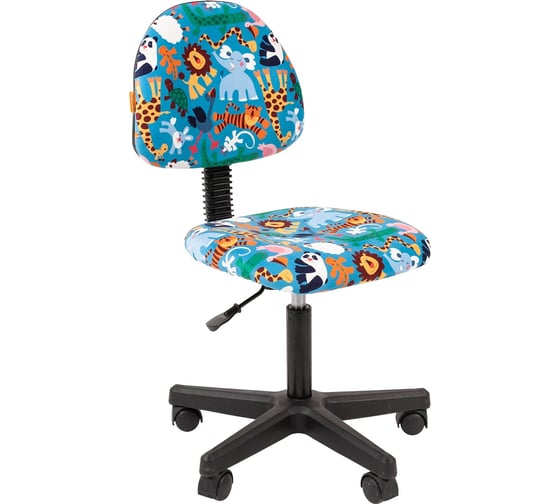 Детское кресло CHAIRMAN Kids 104 зоопарк ткань, черное 00-07038185