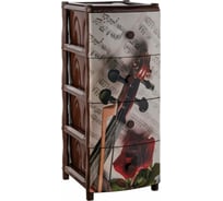 Комод Элластик-Пласт Скрипка 4 секции, с рисунком ЭП 644632