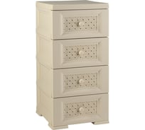 Комод Элластик-Пласт Уют 4 выдвижных ящика, бежевый К-007 Б