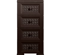 Комод Элластик-Пласт Уют 4 выдвижных ящика, шоколад К-007 Ш