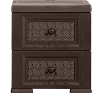 Комод Элластик-Пласт Уют тумбочка, 2 выдвижных ящика, шоколадный К-001 Ш