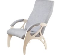 Кресло Мебелик Бергамо ткань серый, каркас дуб шампань П0003687 5626