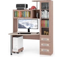 Компьютерный стол Мебельный двор С-Бонус-2, ясень шимо светлый/ясень шимо темный 1364058