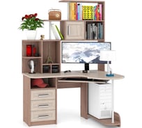 Компьютерный стол Мебельный двор С-Варяг-3, ясень шимо светлый/ясень шимо темный 1364042