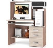 Компьютерный стол Мебельный двор С-МД-СК3-NEW, ясень шимо светлый/ясень шимо темный 1364043