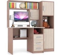 Компьютерный стол Мебельный двор С-МД-СК9,Пенал С-МД-СК9П, ясень шимо светлый/ясень шимо темный 7660003