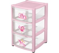 Детский комод на колесах Пластишка 3 Ящика Розовый 431342805