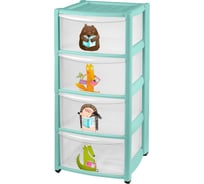 Детский комод на колесах Пластишка 4 Ящика Зеленый 43134250951