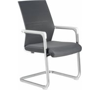 Кресло RIVA Chair RCH D819 белый пластик/серая сетка на полозьях УЧ-00000929