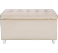 Пуф Leset Classic-03 сундук, велюр Супернова 01 Молочный/ножки белые 5377-7147