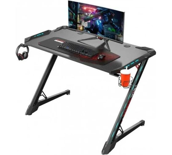 Стол для компьютера Eureka Z1-S Pro c RGB подсветкой черный ERK-Z1S-PRO-43B-V2