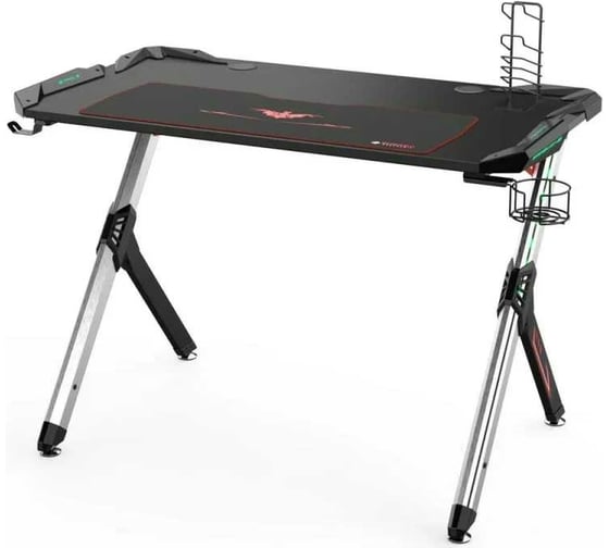 Стол для компьютера Eureka R1 S с RGB подсветкой чёрный ERK-EDK-R1S-2