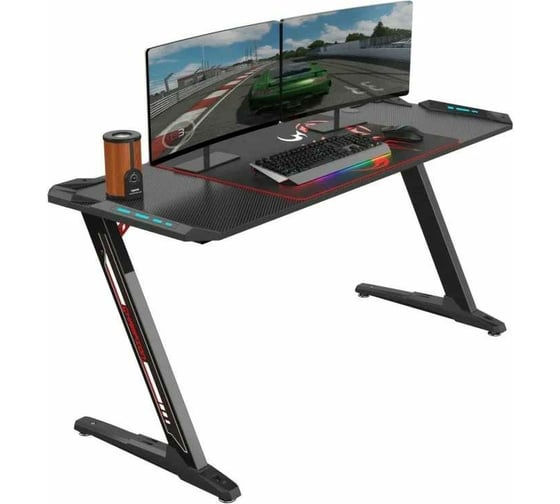 Стол для компьютера EurekaZ60 c RGB подсветкой чёрный ERK-Z60-B 1