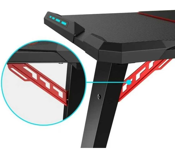 Стол для компьютера EurekaZ60 c RGB подсветкой чёрный ERK-Z60-B